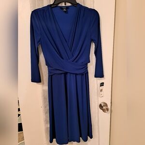 Chaps Dress petite small navy blue
